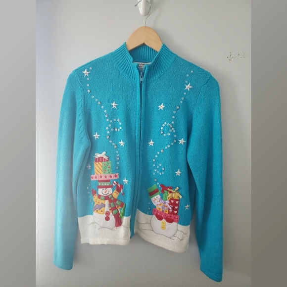Vintage Heirloom Collectibles Snowman Cardigan - Picture 4 of 9